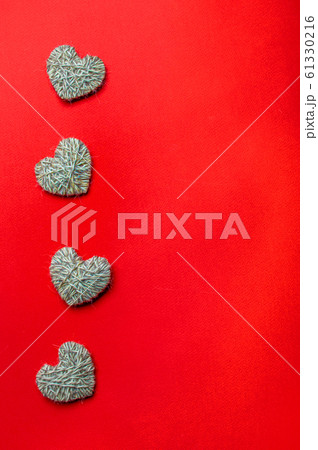 Zero waste Valentine's Day concept, copyspace, red 61330216