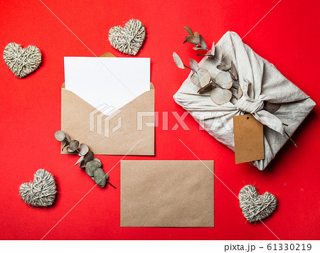 Zero waste Valentine's Day concept, mock up 61330219