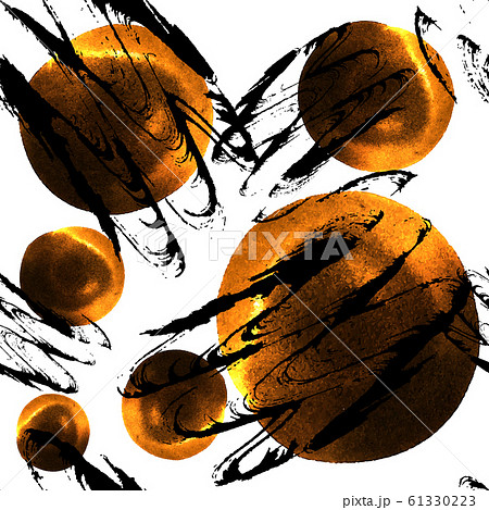 Vector watercolor textured abstract seamless pattern design with gold circles Vector watercolor textured abstract seamless pattern design with gold circles 61330223