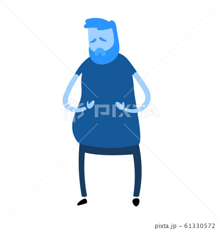 Overweight sad man. Obesity. Cartoon design icon. Flat vector illustration. Isolated on white background. Overweight sad man. Obesity. Cartoon design icon. Flat vector illustration. Isolated on white background. 61330572
