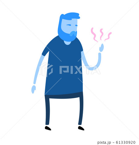 Man feeling pain or numbness in his hand. Simple style icon. Flat vector illustration. Isolated on white background. 61330920