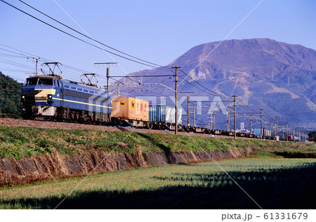 1996年 秋晴れの伊吹山バックを行くEF661コンテナ貨物列車 1996年 秋晴れの伊吹山バックを行くEF661コンテナ貨物列車 61331679