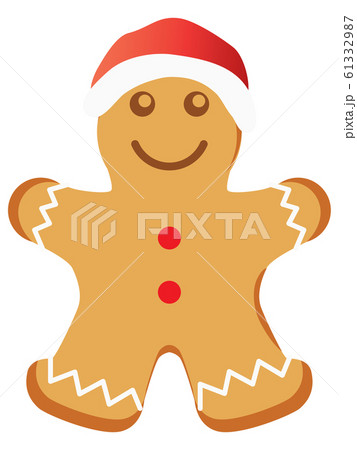 ジンジャーブレッドマンのサンタクロースのイラスト素材