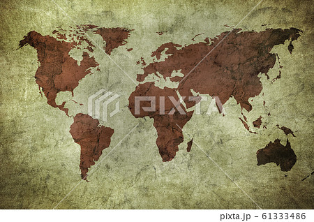 grunge map of the world 61333486