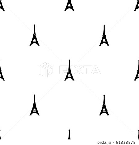 Seamless pattern with eiffel tower icon on white background. Vector illustration for design, web, wrapping paper, fabric, wallpaper 61333878