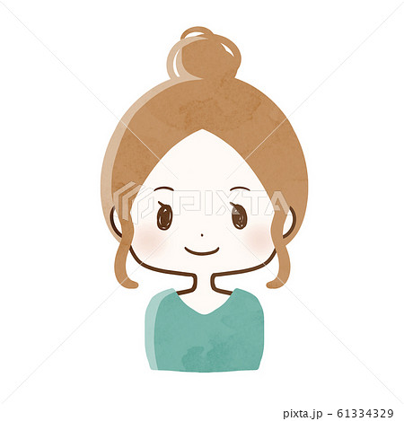 普通顔 女性のイラスト素材