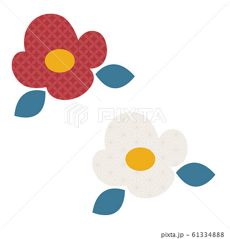 椿 和柄 イラストのイラスト素材