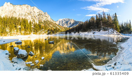 Peaceful mountain panorama view with famous green Peaceful mountain panorama view with famous green 61335409