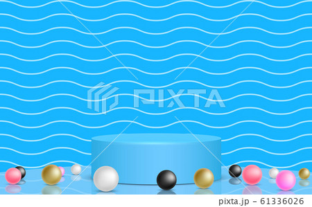 blue podium with colorful pearls background blue podium with colorful pearls background 61336026