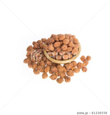 nuts or Peanuts with Crispy Coated on a background 61336556