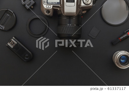 Photographer workplace with dslr camera system, 61337117