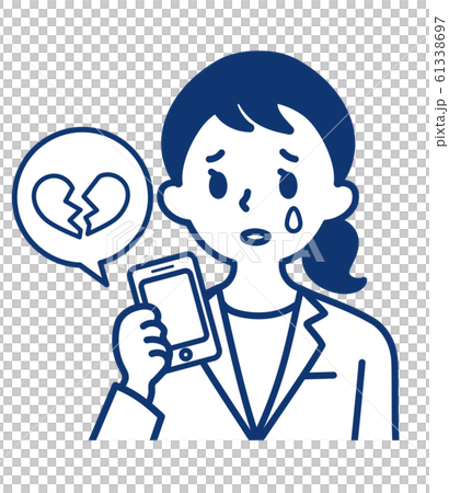 社会人 スマホ 失恋 女性 のイラスト素材