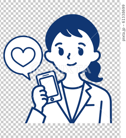 社会人 スマホ 恋愛 女性 のイラスト素材