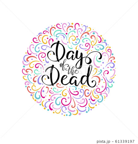 Day of the Dead lettering vector illustration. 61339197