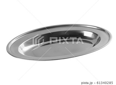 plate or stainless steel food plate on background 61340285