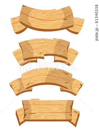 Wooden board, old wood vector set 61340338