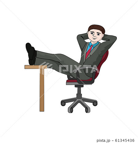 Businessman folded legs on the table (relax) vector 61345436