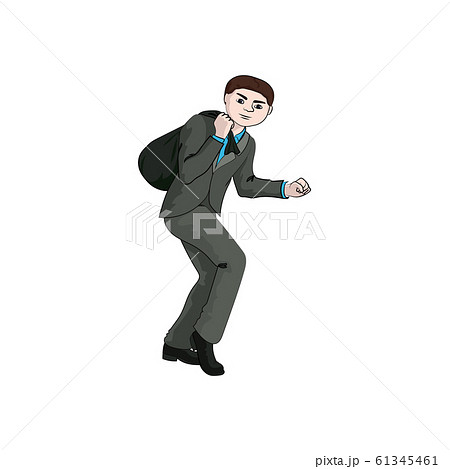 Businessman (man, boy) with a sack. Vector 61345461