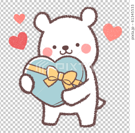 シロクマバレンタイン、ホワイトデーのイラスト素材 [61345533] - PIXTA