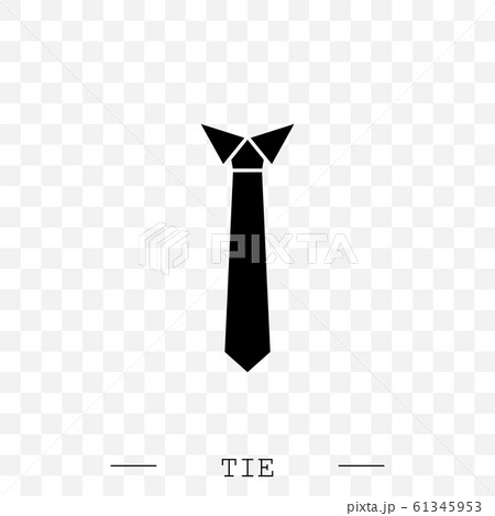 Tie Icon black flat Vector Illustration On white Background Eps 10. Tie Icon in trendy style isolated. Necktie symbol for your web site design, logo, app, UI. Vector illustration, EPS 10. black 61345953