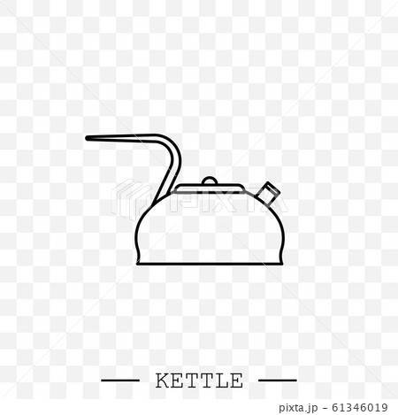 kettle icon line, linear vector. Teapot logo. kettle gas black thin line, linear. Black Kettle with handle icon isolated. Kettle in line art style vector icon. kettle emblem, sign. Kettle illustration 61346019