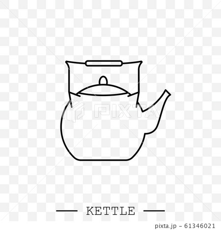 Kettle Icon Line Linear Vector Teapot Logo のイラスト素材