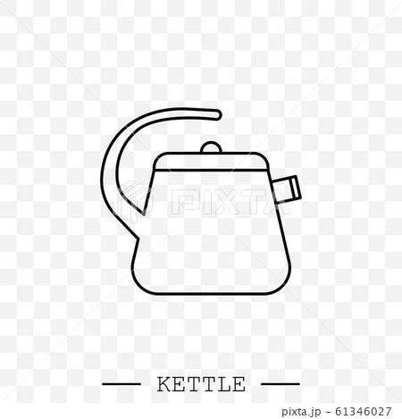 Kettle Icon Line Linear Vector Teapot Logo のイラスト素材