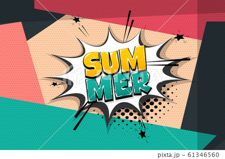 Summer comic text speech bubble pop art 61346560
