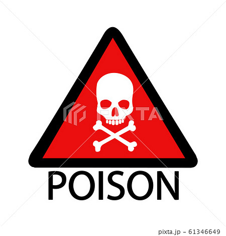 Warning sign with skull 61346649