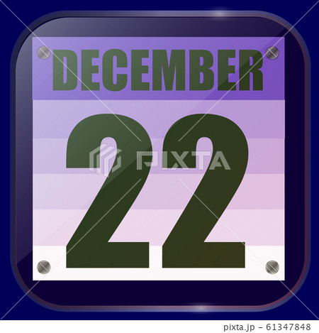 December 22 icon. For planning important day. Twenty second of December icon. Illustration. 61347848