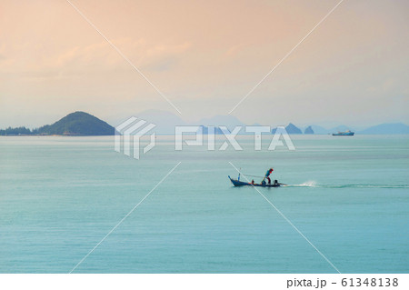Small fisher boat in the Sea. Small fisher boat in the Sea. 61348138