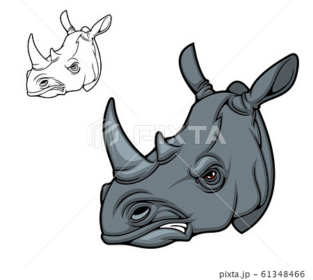 Rhino animal head mascot of black rhinoceros Rhino animal head mascot of black rhinoceros 61348466