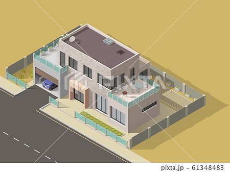 Bungalow, villa or mansion isometric building Bungalow, villa or mansion isometric building 61348483