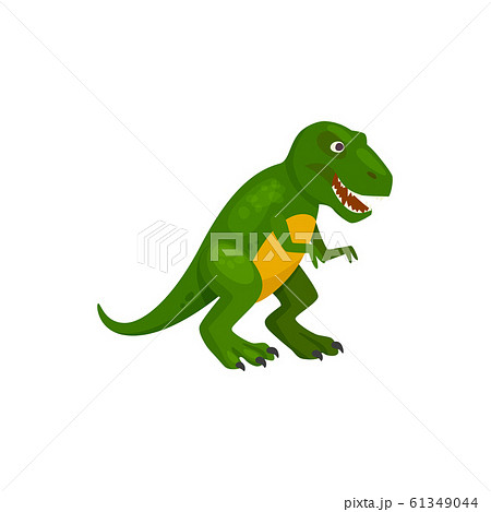 Green Dinosaur Isolated Childish Brontosaurus Dinoのイラスト素材