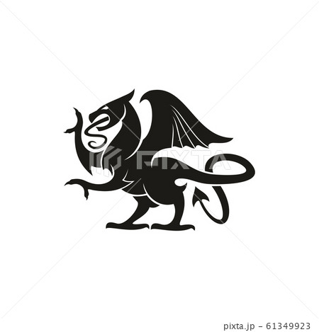 Dragon gryphon isolated heraldry beast animal Dragon gryphon isolated heraldry beast animal 61349923