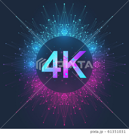 4k Ultra Hd Badge Vector Icon Abstract のイラスト素材
