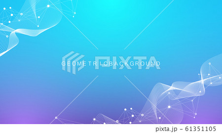 Big Genomic Data Visualization. DNA helix, DNA strand, DNA Test. CRISPR CAS9 - Genetic engineering. Molecule or atom, neurons. Abstract structure for Science or medical background, banner. Wave flow. 61351105
