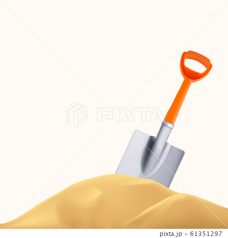 orange plastic shovel and sand hill orange plastic shovel and sand hill 61351297