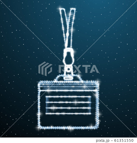 Lanyard low poly pass, name tag holder retractor end badge polygonal template. Vector digital security wireframe identity Lanyard low poly pass, name tag holder retractor end badge polygonal template. Vector digital security wireframe identity 61351550