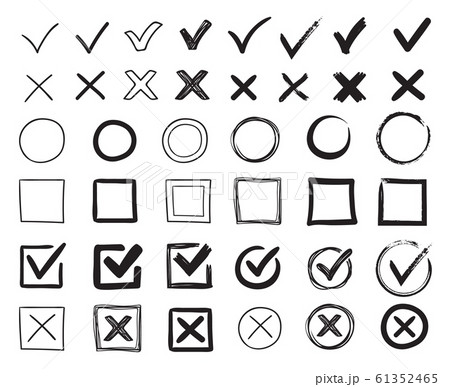 Doodle check marks. Hand drawn checkbox, examination mark and checklist marks. Check signs sketch vector illustration set Doodle check marks. Hand drawn checkbox, examination mark and checklist marks. Check signs sketch vector illustration set 61352465