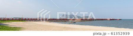 Panorama view of the long bridge. That long to sea Panorama view of the long bridge. That long to sea 61352939