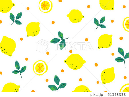 レモン 壁紙 背景 素材 黄色のイラスト素材 61353338 Pixta