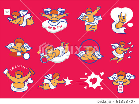 cupid character in many action on Valentines day cupid character in many action on Valentines day 61353707