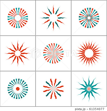 Design elements set. Sun and star symbols. Design elements set. Sun and star symbols. 61354077