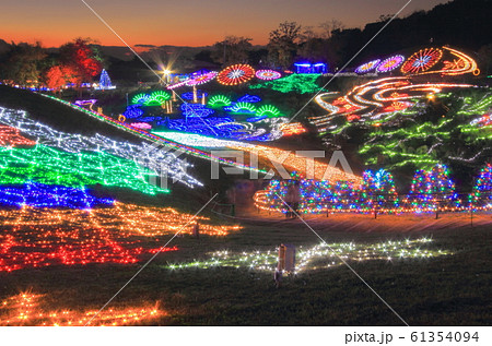 香川県 国営讃岐まんのう公園 イルミネーション の写真素材