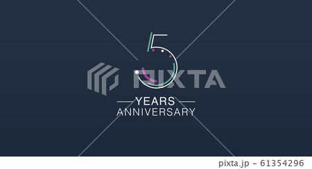 5 years anniversary vector icon, logo. Neon graphic number 5 years anniversary vector icon, logo. Neon graphic number 61354296