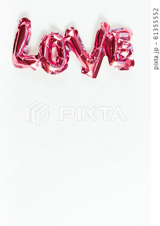 Love concept. Inflatable pink balloon with letters 61355552
