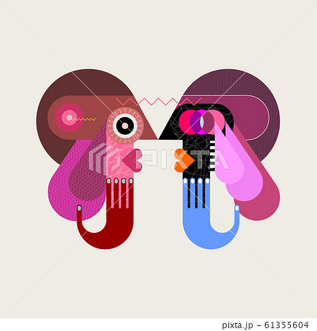 Two People Looking At Each Other 61355604