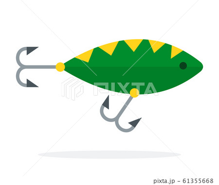 Lure fishing as a green fish with Double Hook for fishing flat isolated 61355668