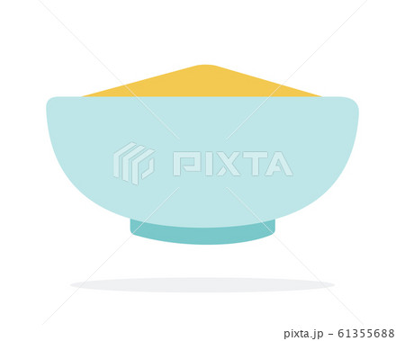 Corn groats in a deep dish vector flat isolated 61355688